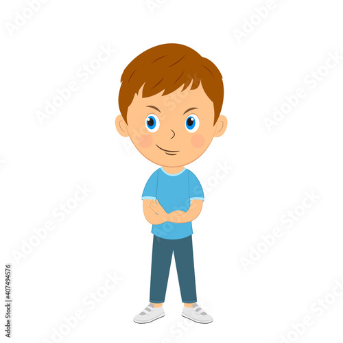 cute cartoon boy shows deceit