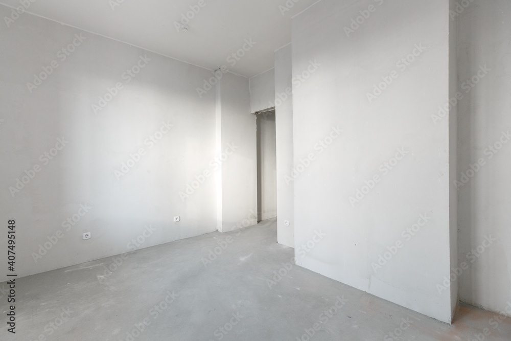 Obraz premium interior of the apartment without decoration in gray colors
