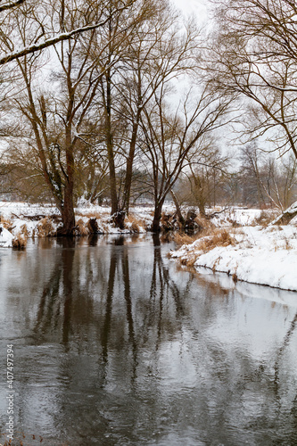 Winterlicher Flusslauf, Waldnaab