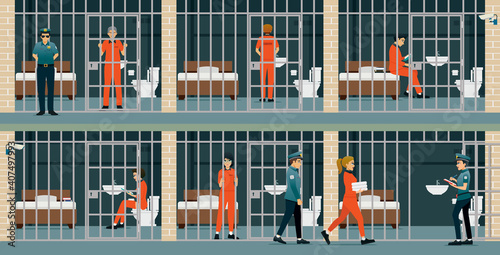 Male and female prisoners were held in custody.
