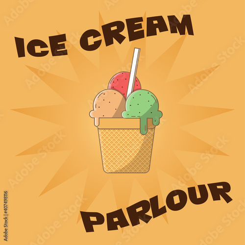 Ice cream parlour sign