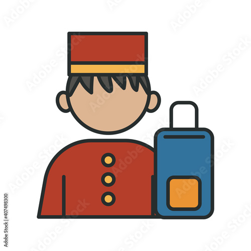 profession bellboy worker avatar fill style icon