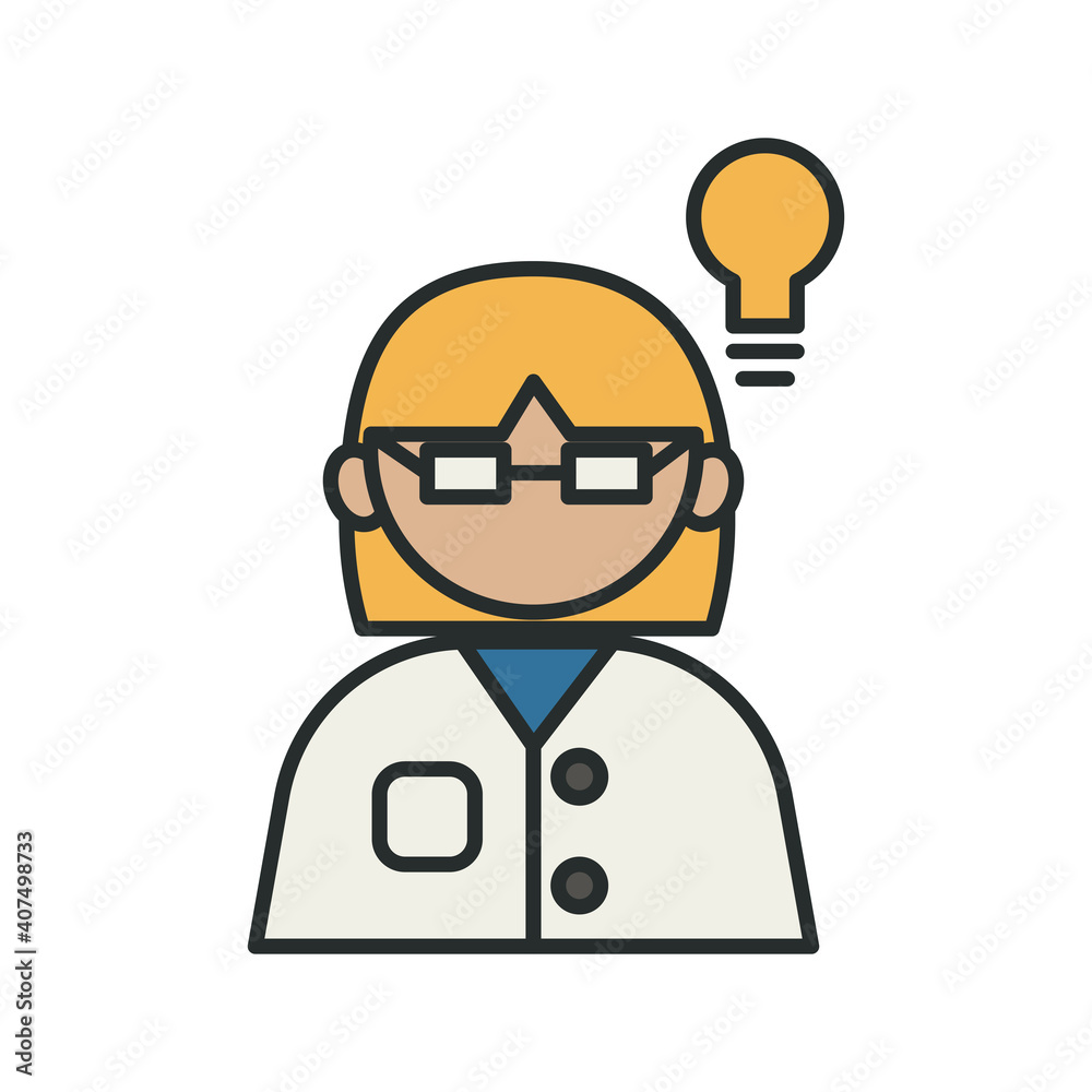 scientific profession worker avatar fill style icon