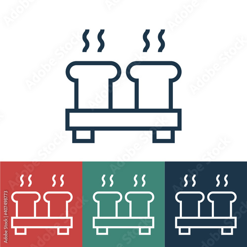Linear vector icon with hot bread