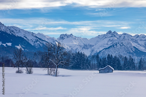 Allgäu - Winter - Stadel - Alpen - Berge
