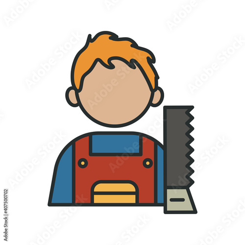 profession carpenter worker avatar fill style icon