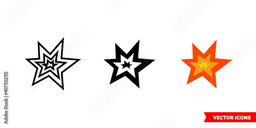 Bang icon of 3 types color, black and white, outline. Isolated vector sign symbol.