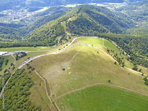 Paragliding at Treh Markstein in France	 photo