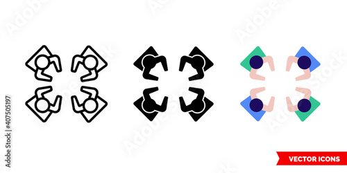 Conversation icon of 3 types color, black and white, outline. Isolated vector sign symbol.