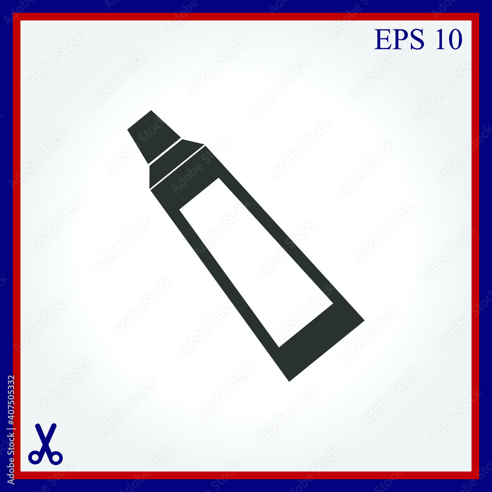 Toothpaste tube vector icon isolated Toothpaste tube vector icon isolated