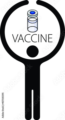 Person icon embracing concept - vaccine, health, safety, infection control.