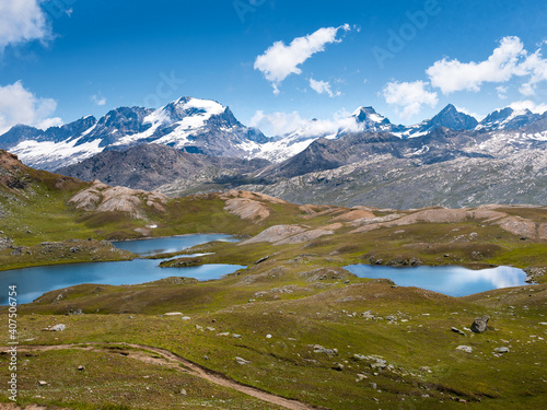 Lakes and peaks of the Gran Paradiso National Park  Italy