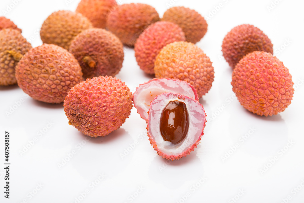 lychee fruit isolated on a white background lychee fruit isolated on a white background