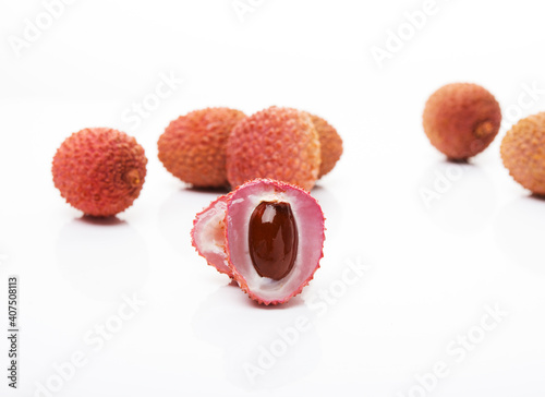 lychee fruit isolated on a white background