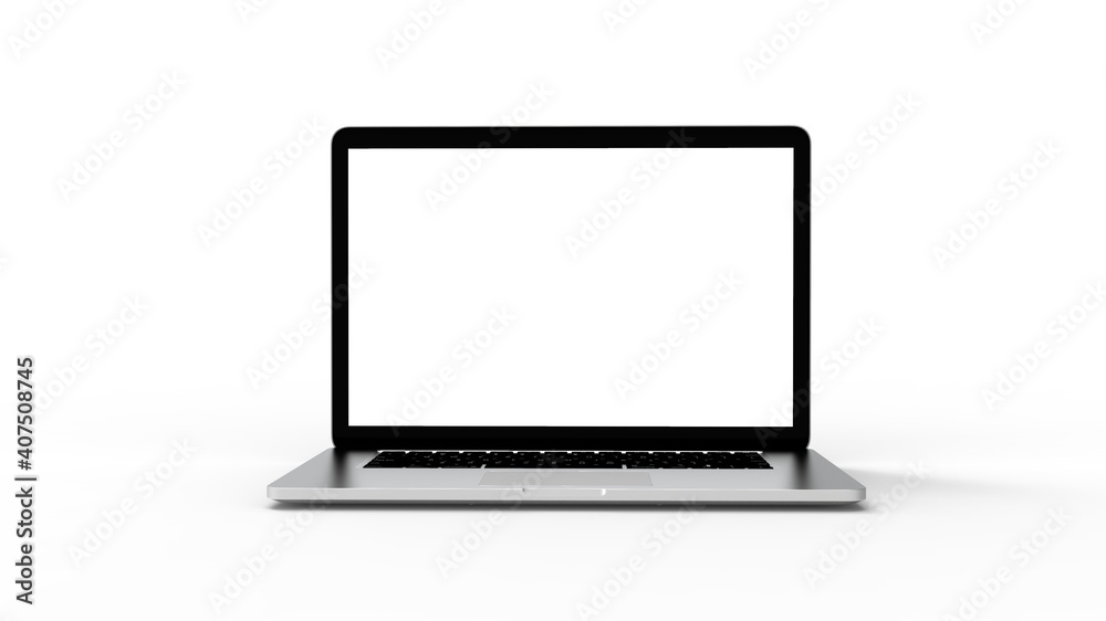 Modern laptop isolated on white background with clipping path. 3D Illustration. Modern laptop isolated on white background with clipping path. 3D Illustration.