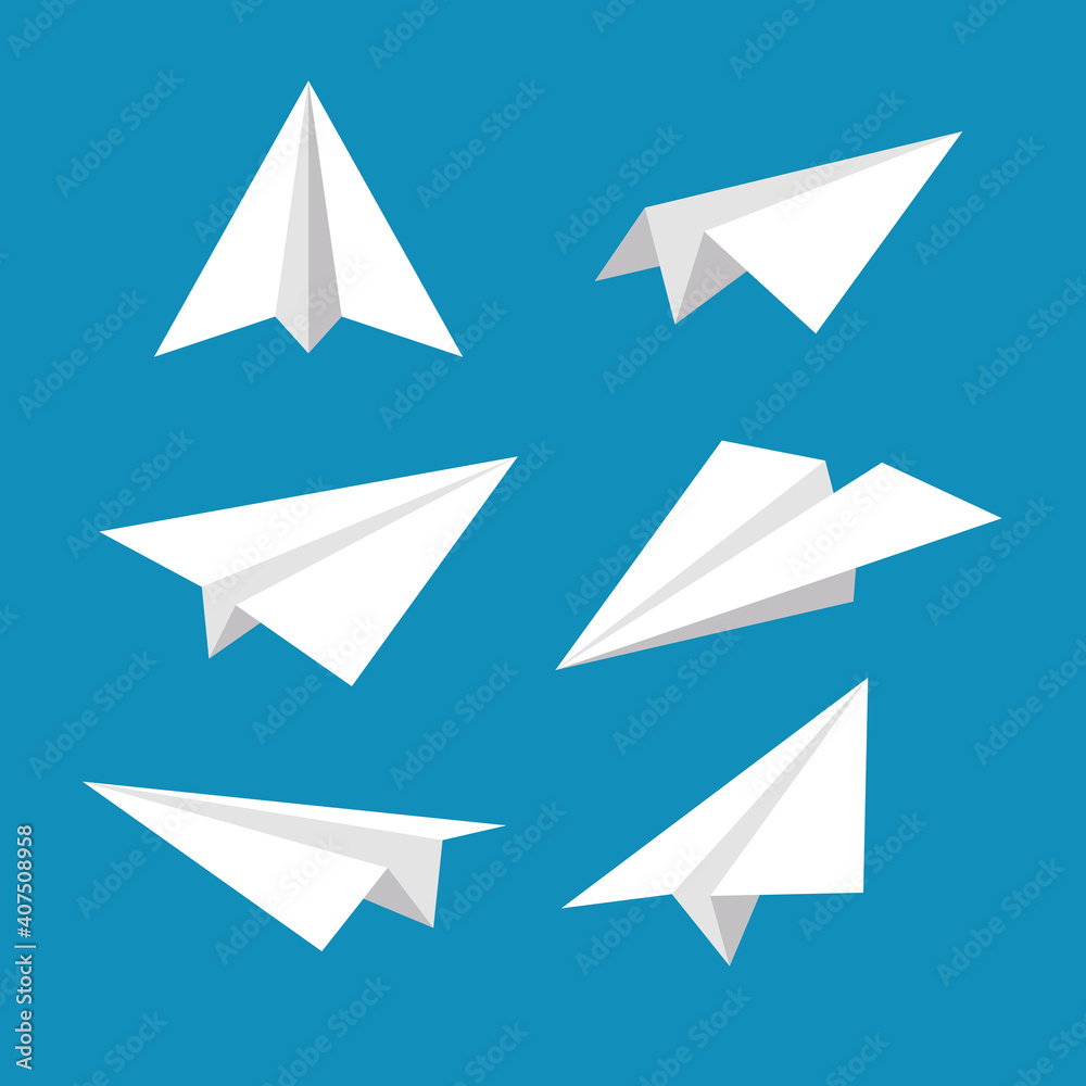 Set of Simple Paper Plane Shape Illustration Design, Collection of Flat Paper Plane Element Template Vector Set of Simple Paper Plane Shape Illustration Design, Collection of Flat Paper Plane Element Template Vector