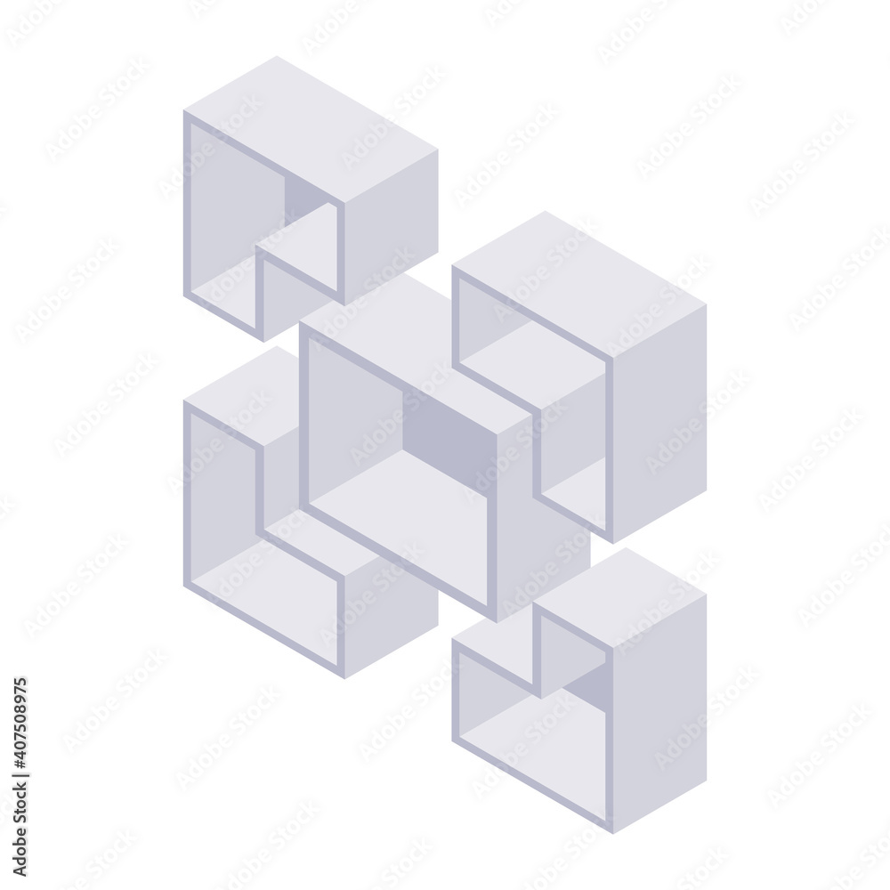 Bookshelf isometric - case and shelf for books for home and store interior design. Bookshelf isometric - case and shelf for books for home and store interior design.
