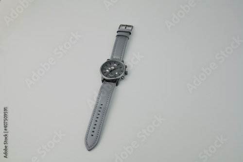 grey watch on gray background