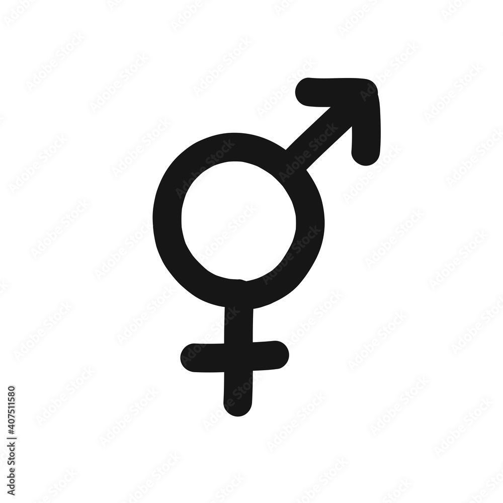 bigender symbol doodle icon, vector line illustration bigender symbol doodle icon, vector line illustration
