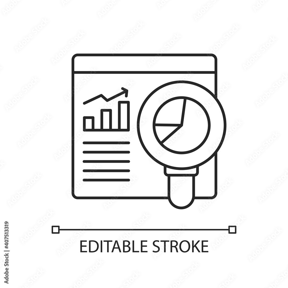 Web analyst linear icon. People who are responsible for analyzing maintenance. Thin line customizable illustration. Contour symbol. Vector isolated outline drawing. Editable stroke Web analyst linear icon. People who are responsible for analyzing maintenance. Thin line customizable illustration. Contour symbol. Vector isolated outline drawing. Editable stroke