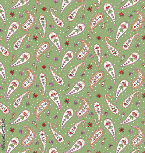 SEAMLESS PATTERN ETHNIC, CACHEMIRE & FLOWERS. RAPPORT INCLUDE IN THIS AMAZING PAISLEY. HAND DRAW ELEMENTS. 