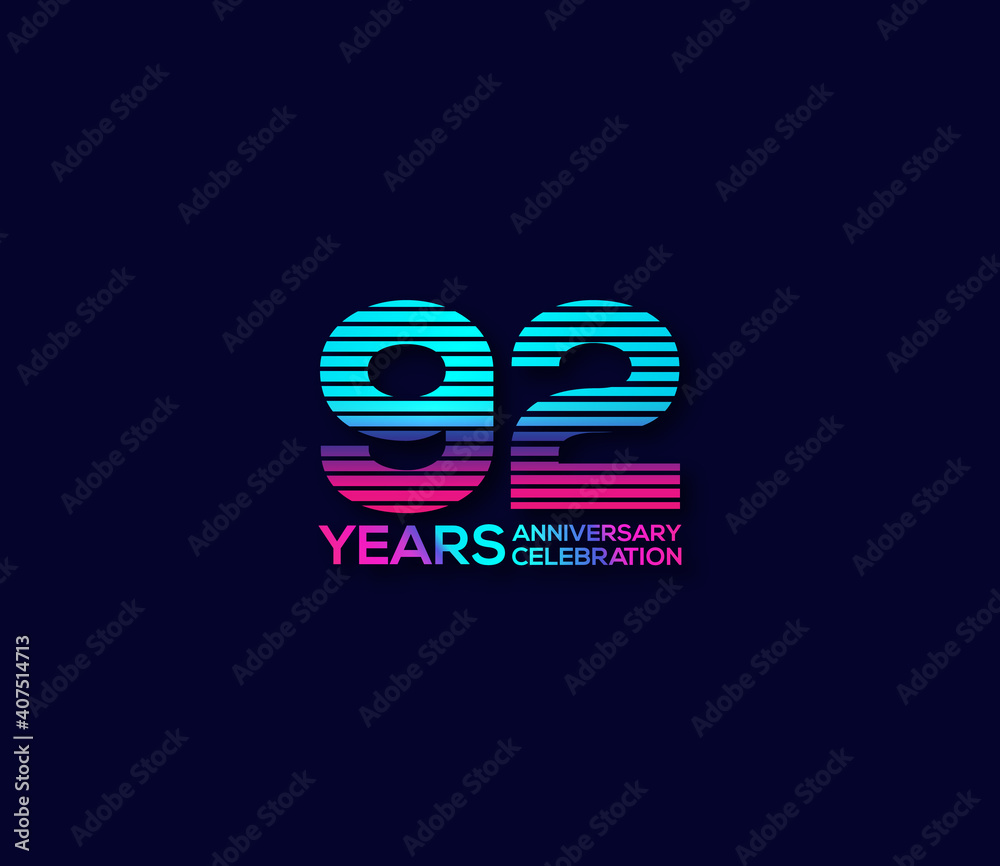 92 Year Anniversary Day background Concept 92 Year Anniversary Day background Concept