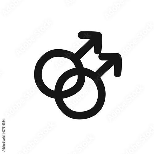 gay symbol doodle icon, vector line illustration