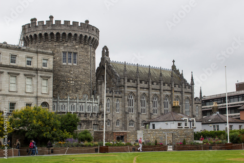 The Round Tower and ancient chapel of Dublin Castle in Ireland