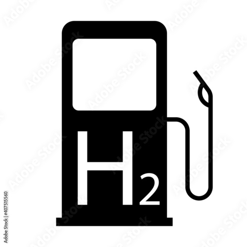 H2 Hydrogen fuel station vector 
