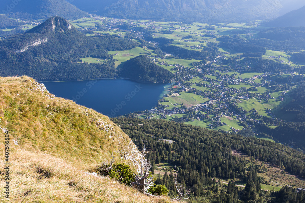 Aerial view of Salzkammergut in Austria