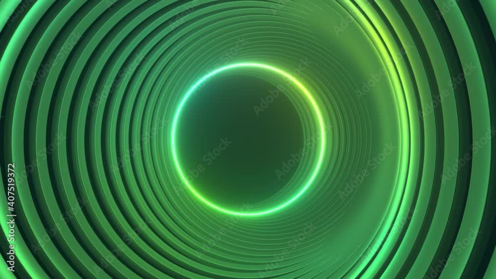 Green neon circle abstract futuristic high tech motion background. Seamless looping 3d animation Green neon circle abstract futuristic high tech motion background. Seamless looping 3d animation
