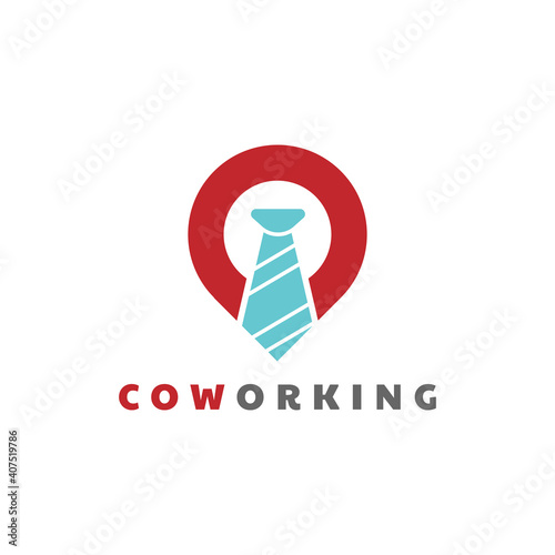 coworking logo design vector illustration