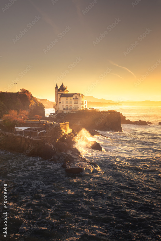City of Biarritz with its beautiful coast, at the North Basque Country.	