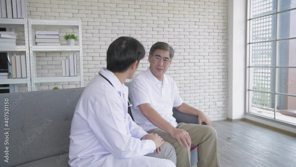 Health concept of 4k Resolution. The doctor is consoling the patient. Health concept of 4k Resolution. The doctor is consoling the patient.