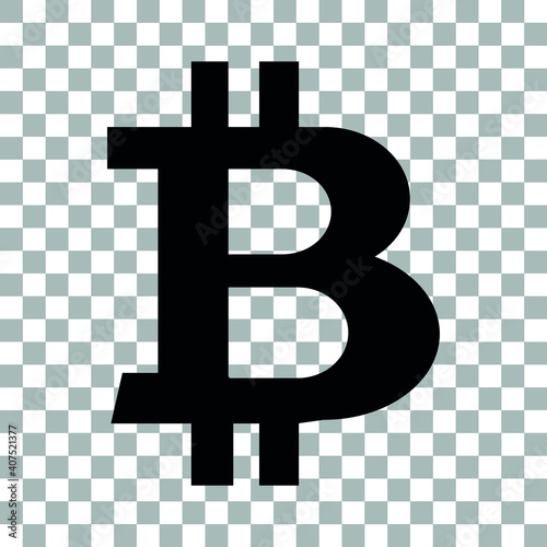 Black Bitcoin cryptocurrency symbol vector