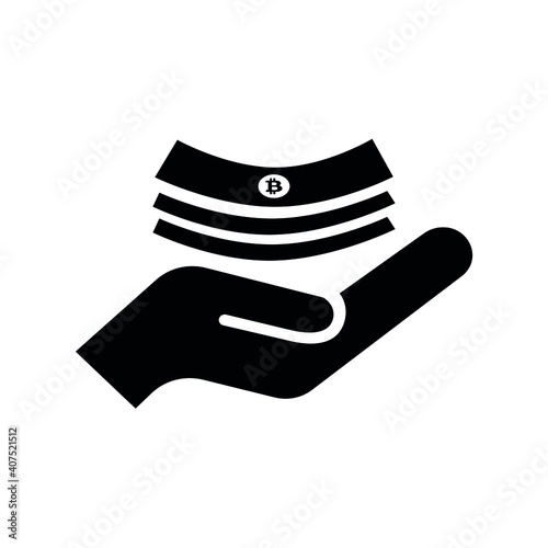 Hand holding Bitcoin payment vector 