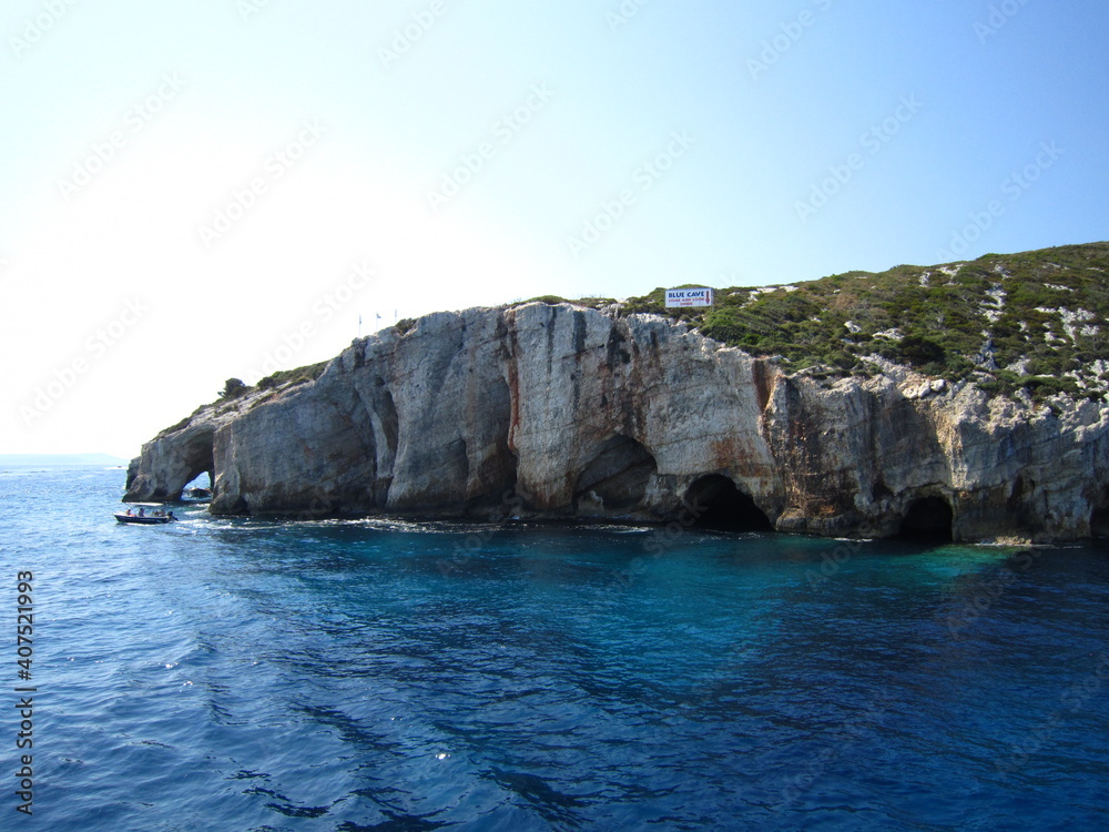 rock on the sea in the island of Zakynthos Greece