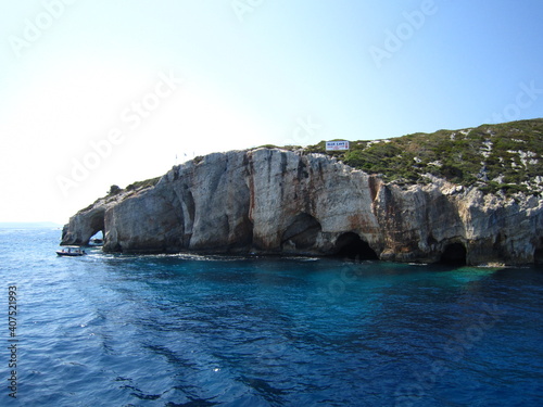 rock on the sea in the island of Zakynthos Greece
