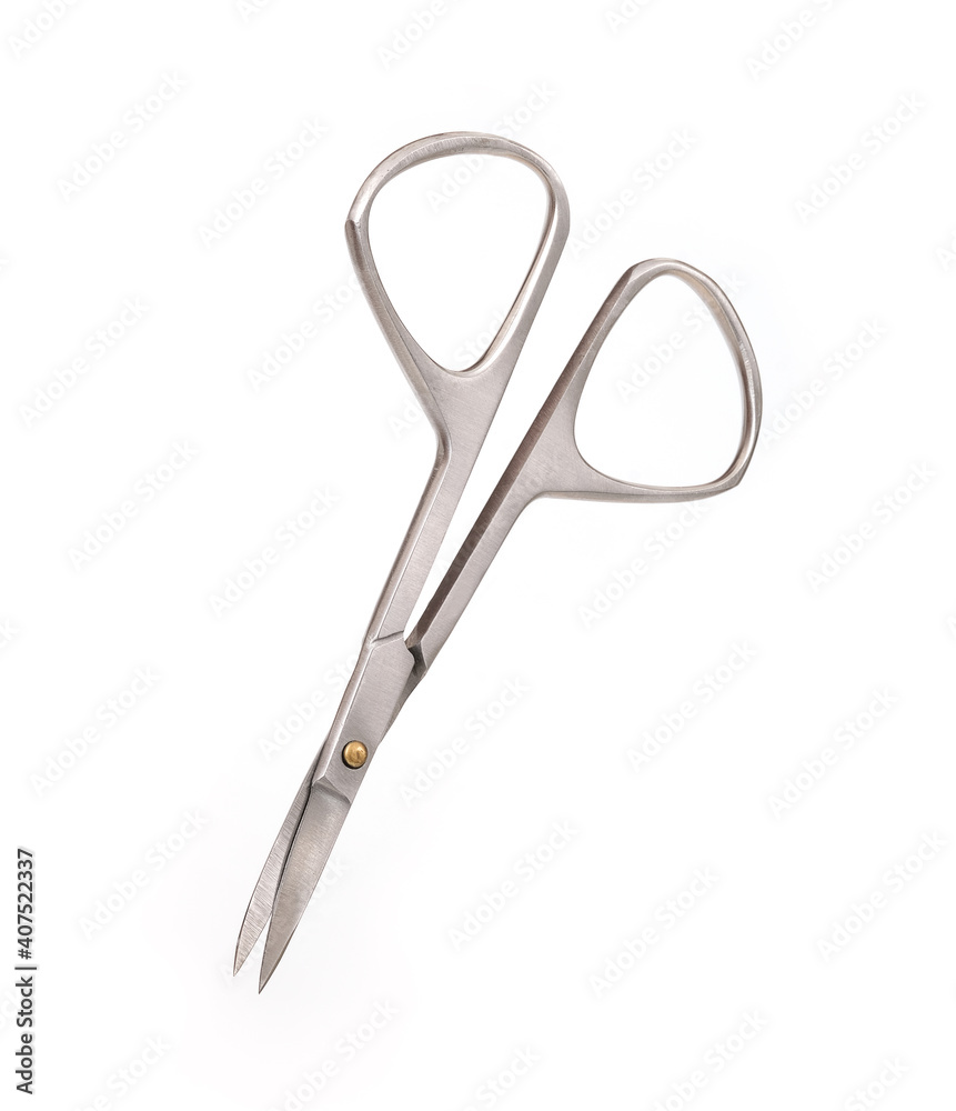 Small sharp nail scissors isolated on white background Small sharp nail scissors isolated on white background