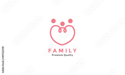 heart or love line family logo symbol icon vector graphic design photo