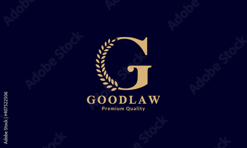 letter g with law simple logo symbol icon vector graphic design