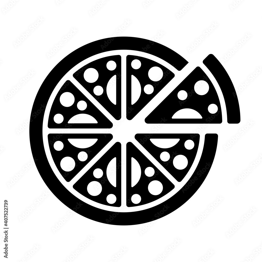 Pizza vector glyph icon. Fast food sign Pizza vector glyph icon. Fast food sign