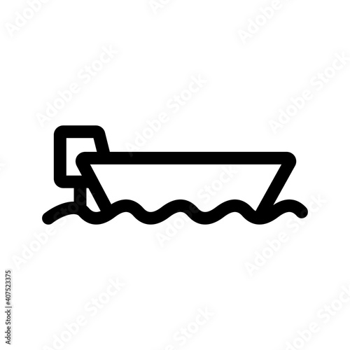 boat outline icon isolated on white background