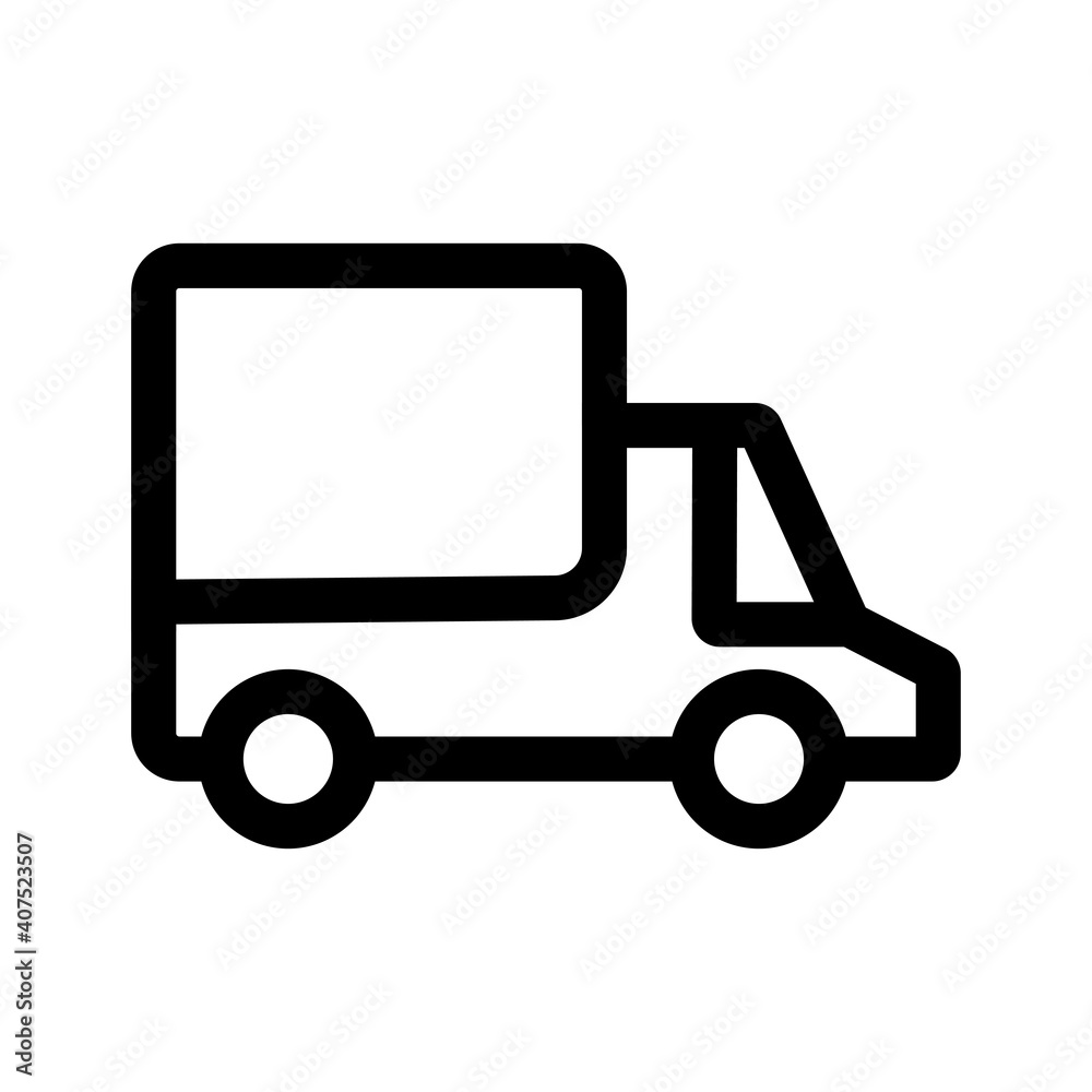 commercial vehicle outline icon isolated on white background