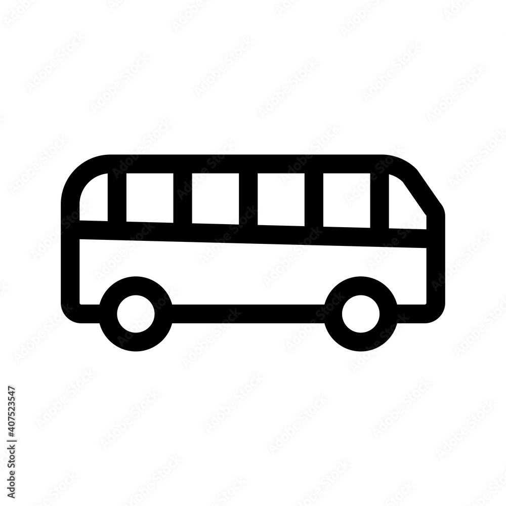 bus outline icon isolated on white background