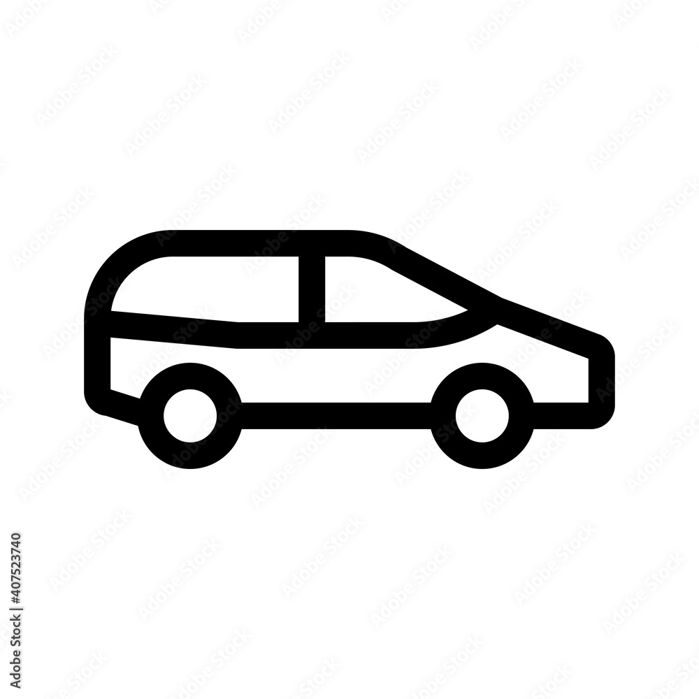car wagon outline icon isolated on white background