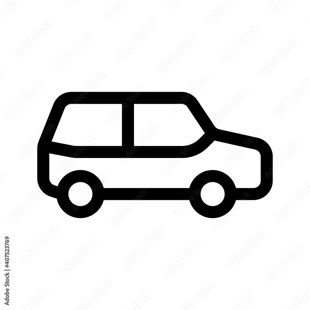 SUV crossover outline icon isolated on white background