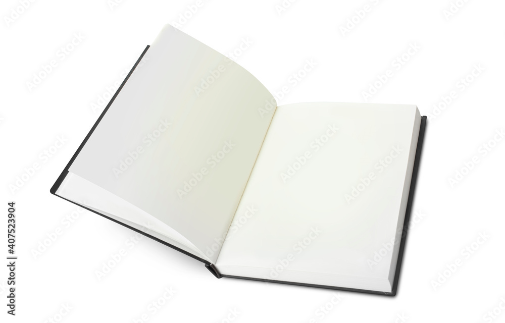 Empty Opened Notebook closeup on white background. Empty Opened Notebook closeup on white background.