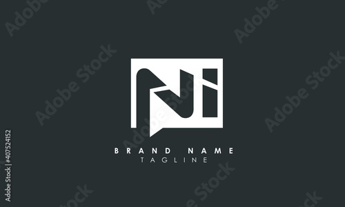 Alphabet letters Initials Monogram logo NI, IN, N and I, Alphabet Letters NI minimalist logo design in a simple yet elegant font, Unique modern creative minimal circular shaped fashion brands
