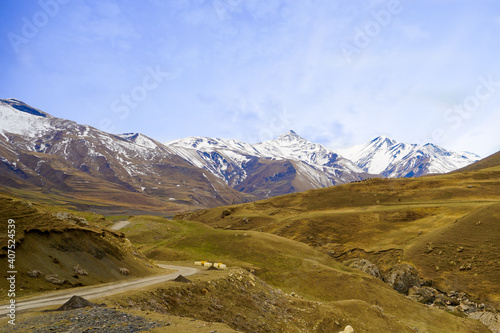 Azerbaijan, on the way to the small village of Xinaliq high up in the northern Caucasus mountain. Passing trough extraordinary beautiful landscapes.